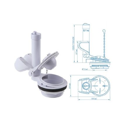Acessórios ABS de tanque de banheiro com altura ajustável do tubo de transbordamento e saída de descarga de 3 polegadas em design moderno