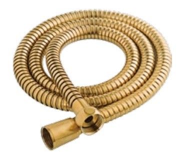 A mangueira de chuveiro dupla com trava em ouro escovado mais recente apresenta um design elegante e luxuoso, adequado para banheiros vintage sofisticados.