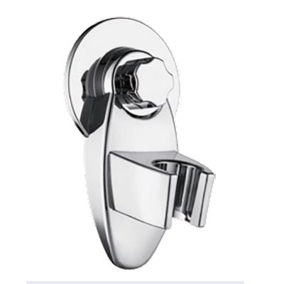 Suporte de mangueira de chuveiro montado na parede sem instalação de perfuração Material ABS+PVC e acabamento de superfície cromado