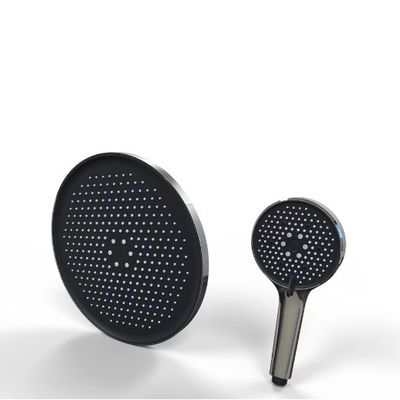 Banheiro ajustável 3 Modo Cabeça de chuva do chuveiro de mão com suporte de plástico preto e branco