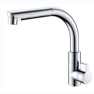Tubina de cozinha de material ABS com instalação montada na parede, design de um único cabo e acabamento de superfície cromado