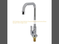 Rubrica de cozinha de aço inoxidável 304 com borrifador de latão monocromo e alavanca única