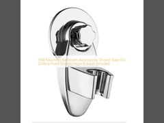 Acessórios de banheiro montados na parede Base de chuveiro Sem perfuração Bracket de mangueira de chuveiro fixo Incluído
