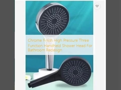 Cromo acabamento de alta pressão de três funções cabeça de chuveiro portátil para remodelação de banheiro