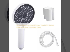 Design personalizado cabeça de chuveiro portátil com suporte de chuveiro e mangueira em plástico polido