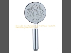 Capa removível cabeça de chuveiro portátil portátil com acabamento preto fosco