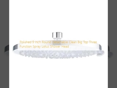 Polido 9 polegadas redondo desmontável limpo grande top três função spray cabeça de chuveiro de lótus