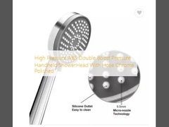 ABS de alta pressão duplo impulso de pressão portátil chuveiro cabeça com mangueira polido cromo