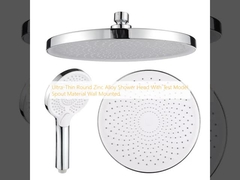 Cabeça de chuveiro de liga de zinco redonda ultrafina com material de tubo de ensaio montado na parede