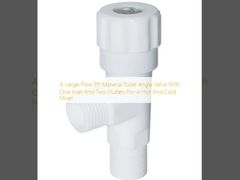 Válvula angular de vaso sanitário em material PP de grande vazão com uma entrada e duas saídas para misturador de água quente e fria