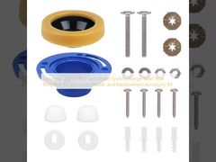 Kit de Reparo e Substituição para Banheiro com Anel de Cera para Vaso Sanitário com Flange e Parafusos, Sistema de Freio Antibloqueio Universal de 3 Polegadas